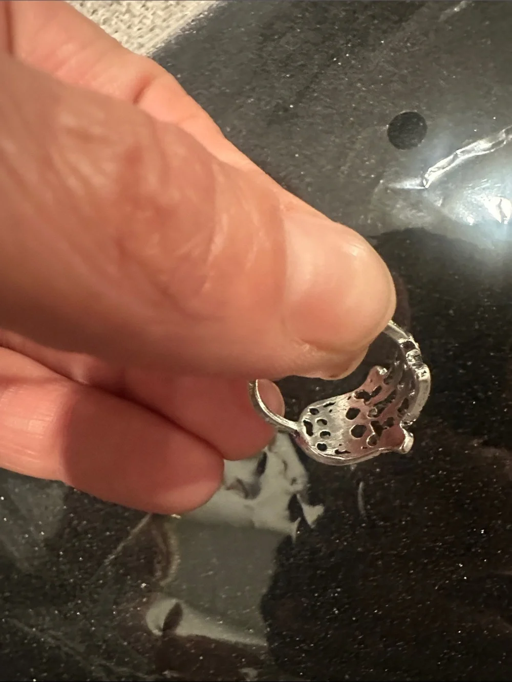 Silver Hamsa Hand Ring size 6